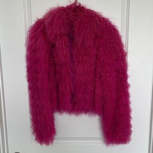Just Cavalli Pink Fur Coat Size IT38
